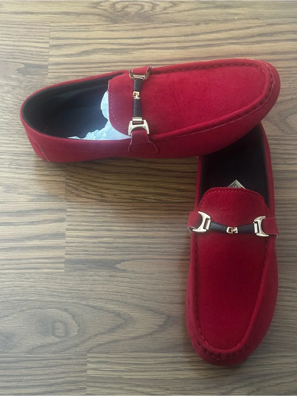 Men's Dark Red Suede Bit Loafers